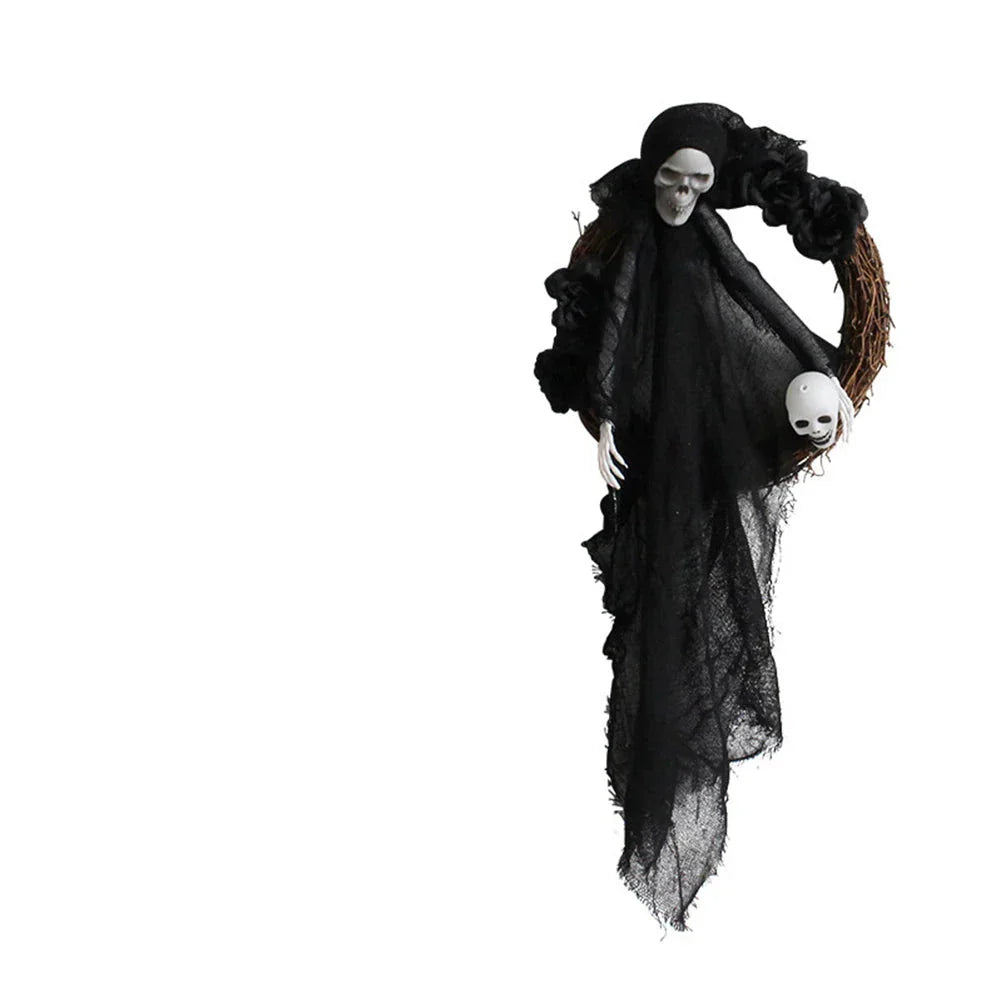 Handmade Halloween Skull Door Wreath
