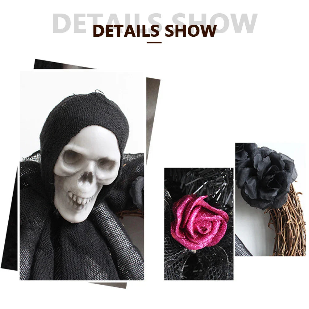 Handmade Halloween Skull Door Wreath