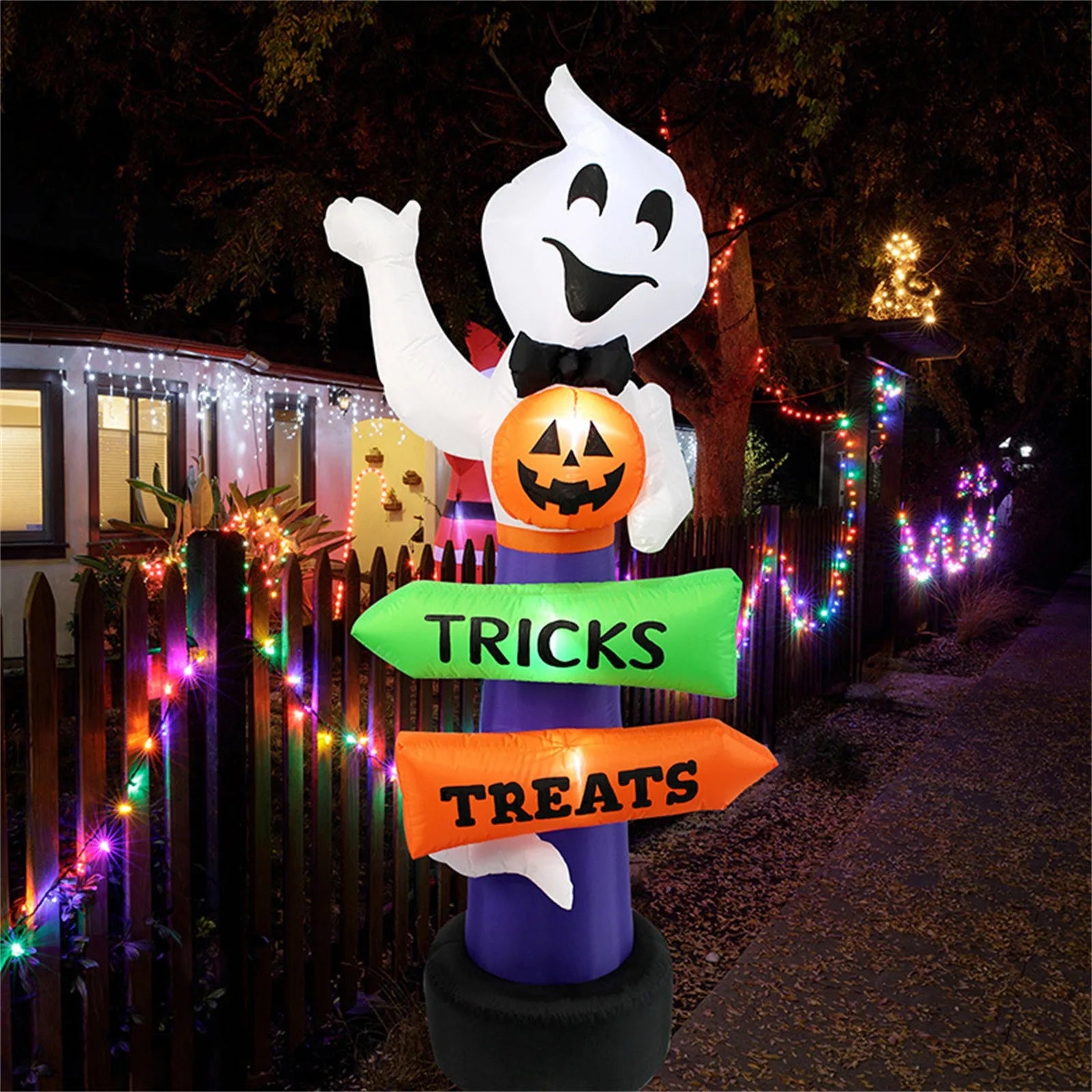 NNEOBA Halloween Inflatable Glowing Signpost Outdoor Decoration
